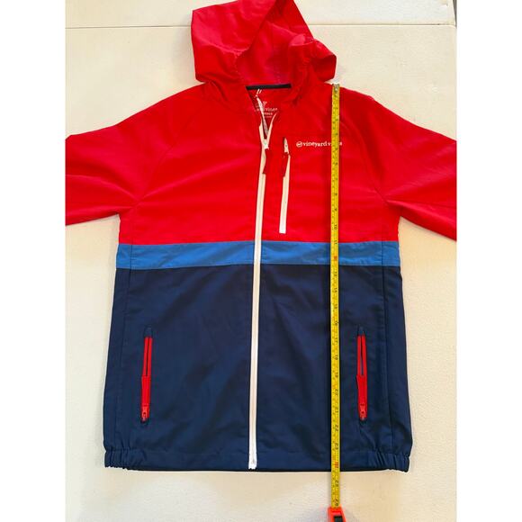 Vineyard Vines Performance Youth On The Go Packable Windbreaker Sz L Hooded - Picture 7 of 7